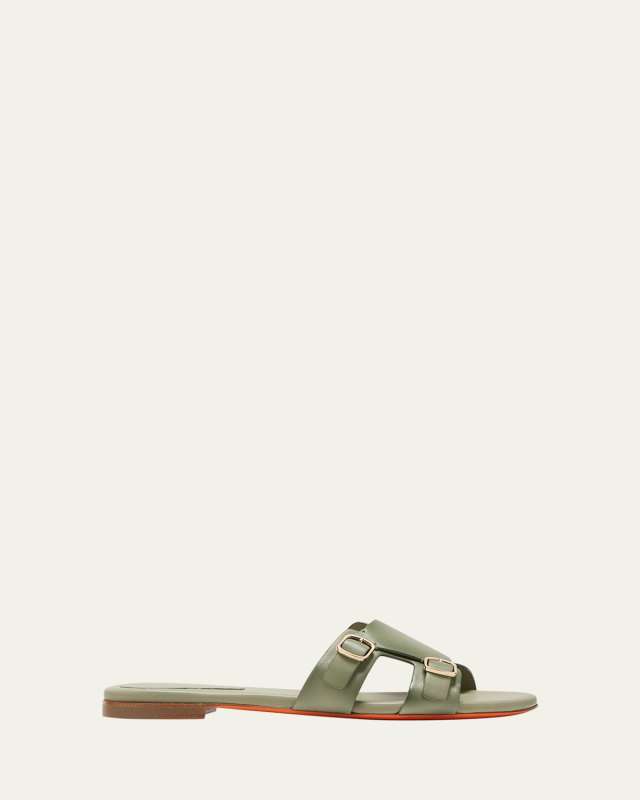 Foresaw Leather Double Monk Slide Sandals